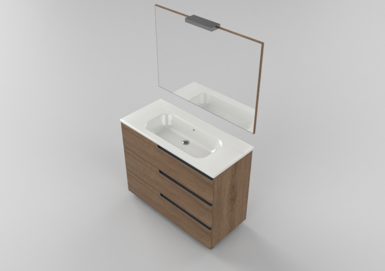 Mobili 3D - Mobile lavabo con cassetti 100x460x565cm - Roca...