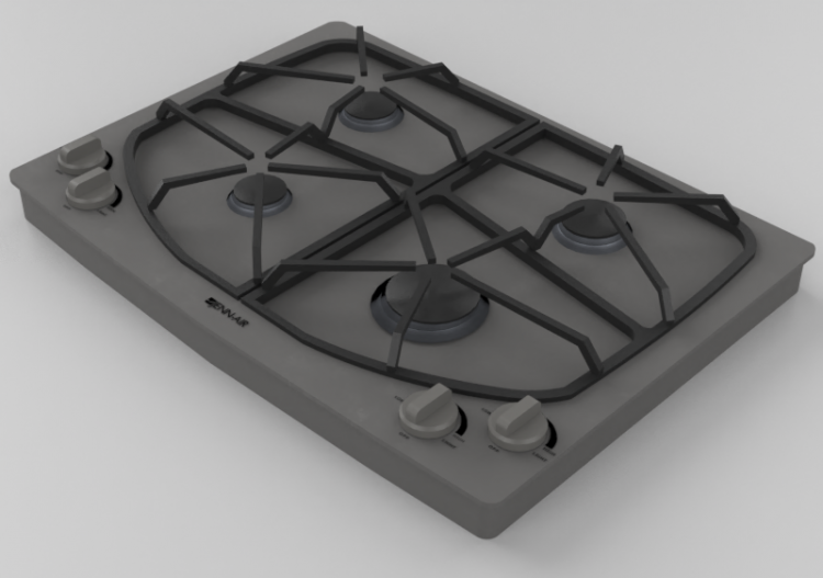 3D Haushaltgeräte - 4 Gas-Kochfelder 30" - Whirlpool...