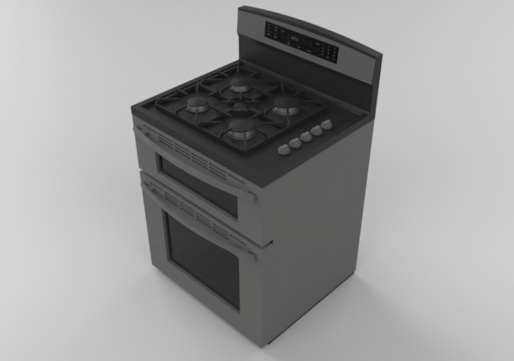 Eletrodomésticos 3D - Kitchen unit with 4 gás burners and...