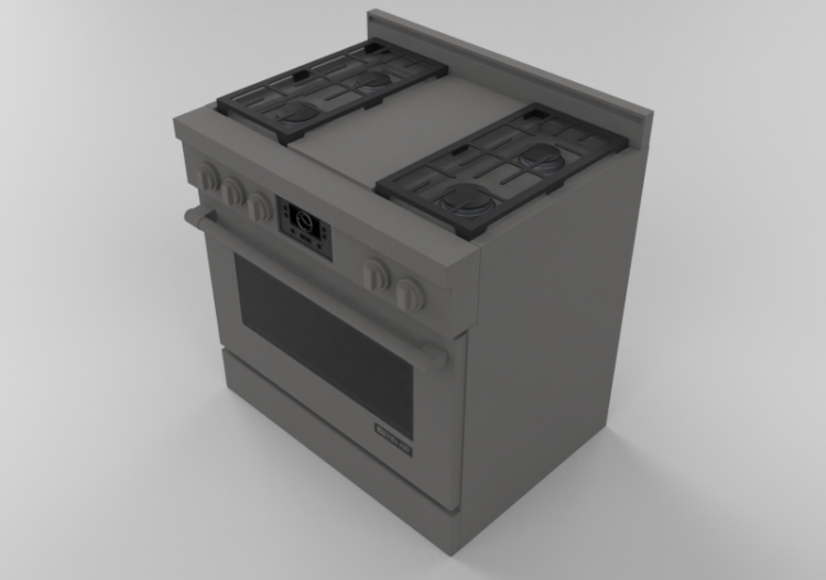 Eletrodomésticos 3D - Kitchen unit with 4 gás burners and...