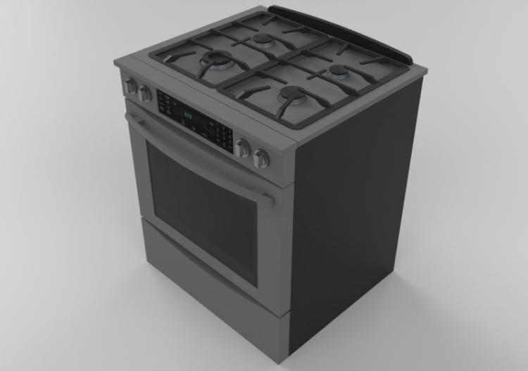 Eletrodomésticos 3D - Cozinha com 6 queimadores de gás com...
