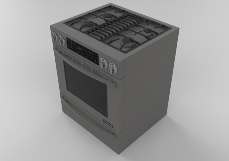 Electrodomésticos 3D - Cocina 4 fuegos de gas con horno 30"...