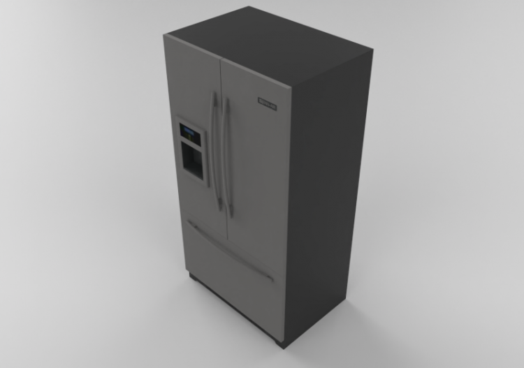 3D Haushaltgeräte - Eingebauter Kühlschrank Side by Side...
