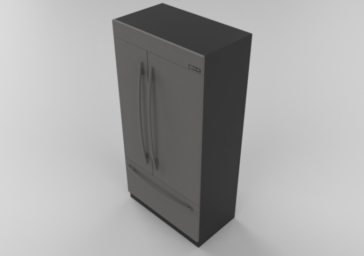 3D Haushaltgeräte - Eingebauter Kühlschrank Side by Side...