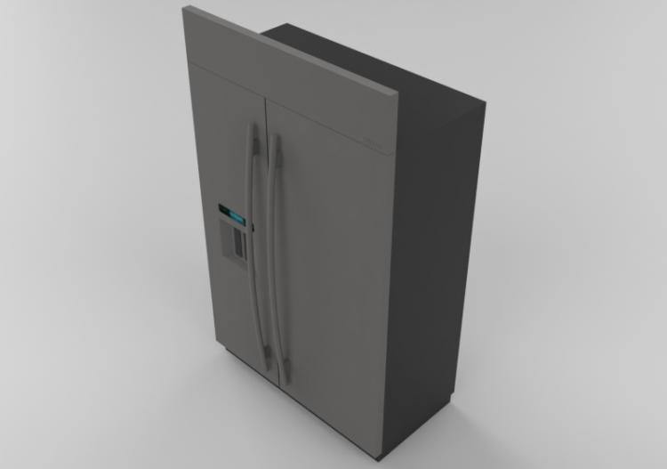 3D Haushaltgeräte - Kühlschrank mit eingebautem im Spender...