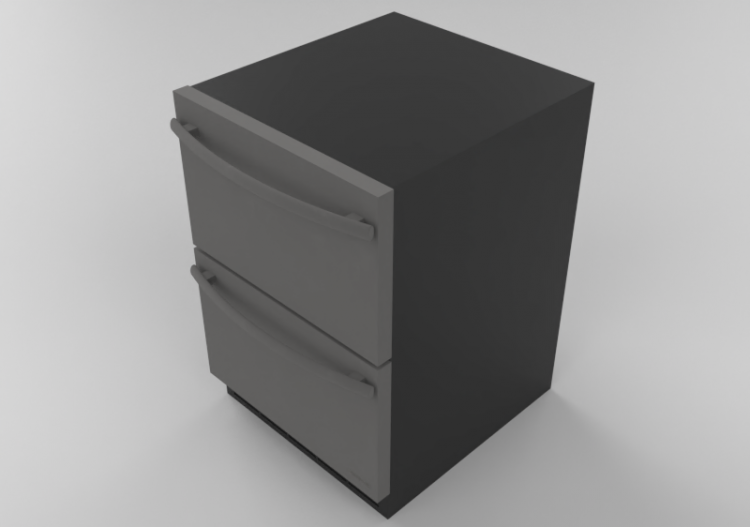Eletrodomésticos 3D - Double drawer storage Fridge -...