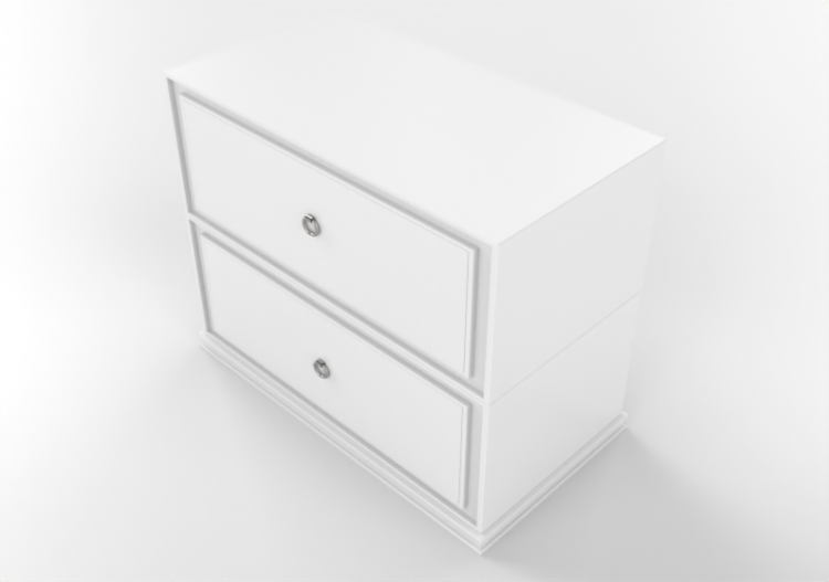 Lits 3D - Chevet laqué blanc - ACCA software