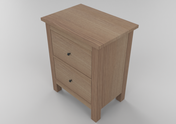Wardrobes and Cabinets 3D - Generic 2 Drawer side cabinet -...