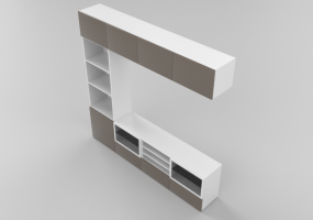 Pareti attrezzate 3D - Mobile TV stile Ikea (comp 2)