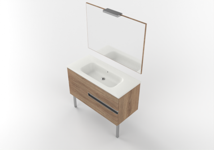 Mobili 3D - Lavabo con mobile e specchio - ACCA software