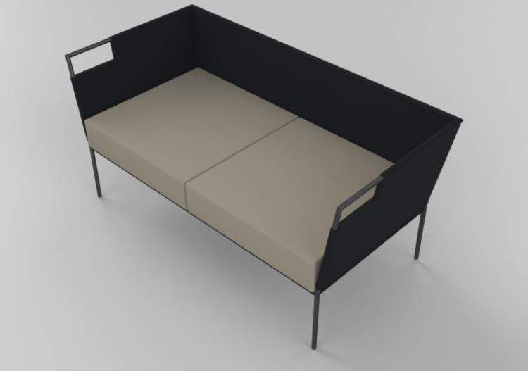 Sedie e Poltrone 3D - Divano a due sedute singola seduta da...