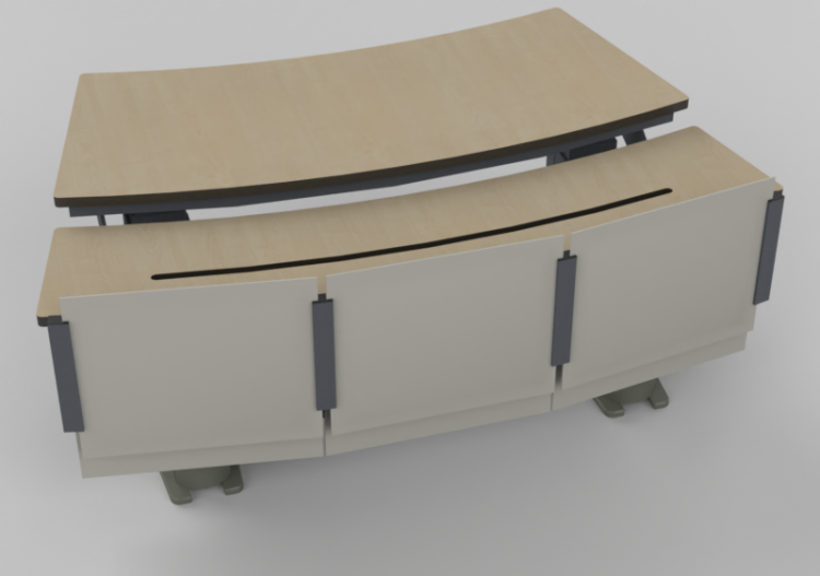 Bureaux 3D - Bureau courbe avec étagère motorisée - CGM -...