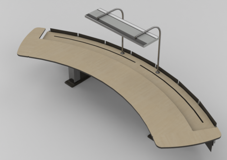 Escrivaninhas 3D - Escrivaninha operador curva com...