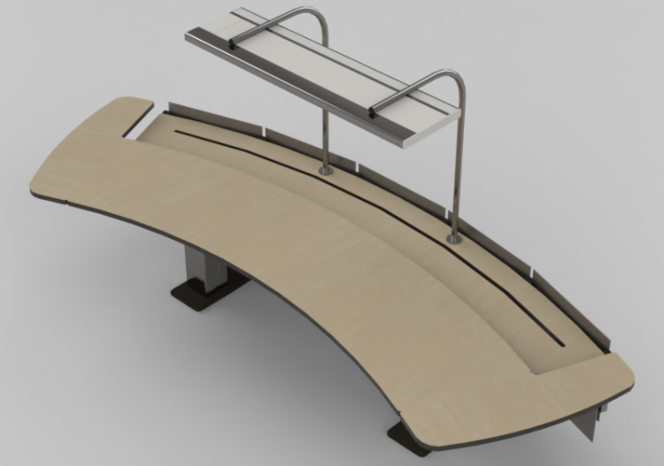BIM Objects Free Download! 3D Desks Curved operators desk with