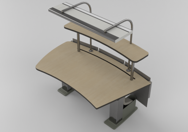 Scrivanie 3D - Scrivania operatore curva con ripiano...
