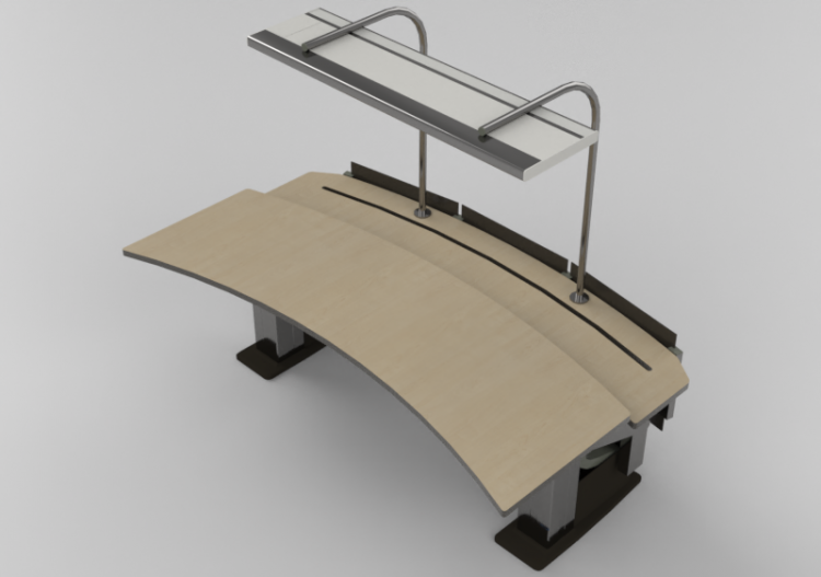 Scrivanie 3D - Scrivania operatore curva con ripiano...