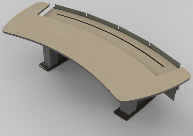 Escrivaninhas 3D - Escrivaninha operador curva com...