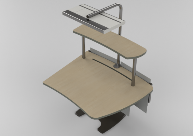 Scrivanie 3D - Scrivania operatore con ripiano motorizzato...