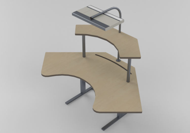 Escrivaninhas 3D - Escrivaninha operador multiuso com...