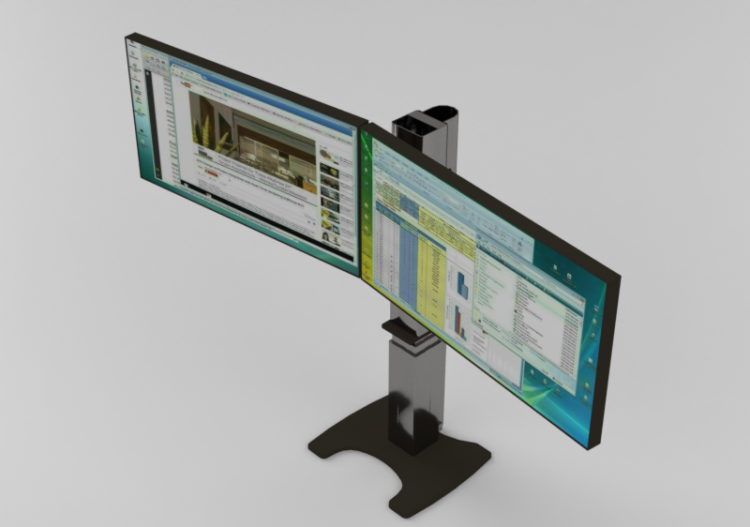 TV et Écran 3D - Support pour trois Ecrans motorisés en...