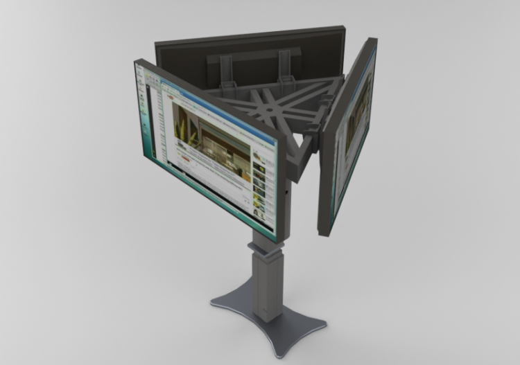 TV e Monitor 3D - Suporte para três Monitores motorizado em...