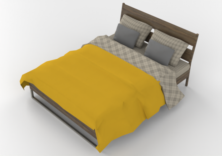 Beds and Side Cabinets 3D - Bed Structure 160x200cm - ACCA...
