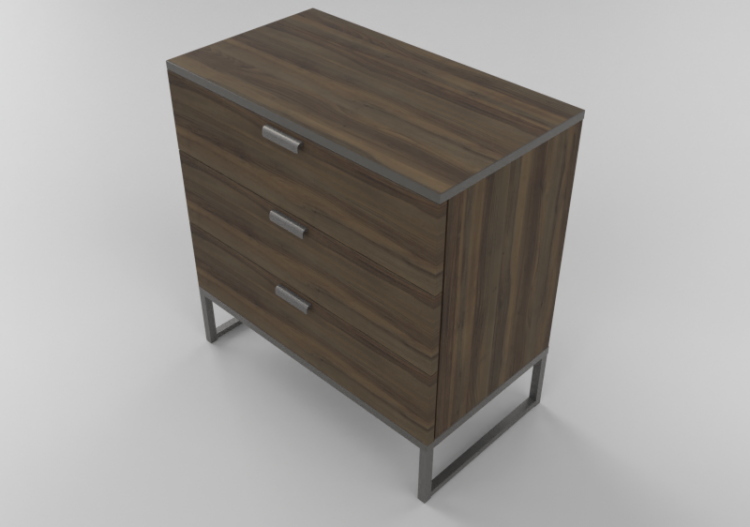 Armários 3D - Cômoda com 3 gavetas - ACCA software