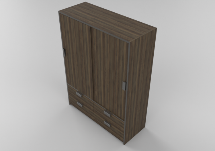 Armoires 3D - Guarde-robe vantails coulissants 4 tiroirs -...