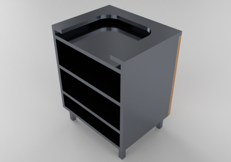 Meubles 3D - Comptoir caisse 75x95cm - ACCA software