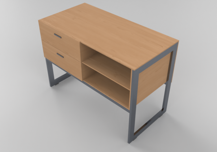 3D Furniture - Cashier desk with wooden top 120x86cm - ACCA...
