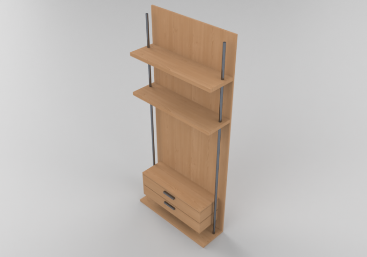 Mobili 3D - Arredo modulare con 2 cassetti e 2 mensole...