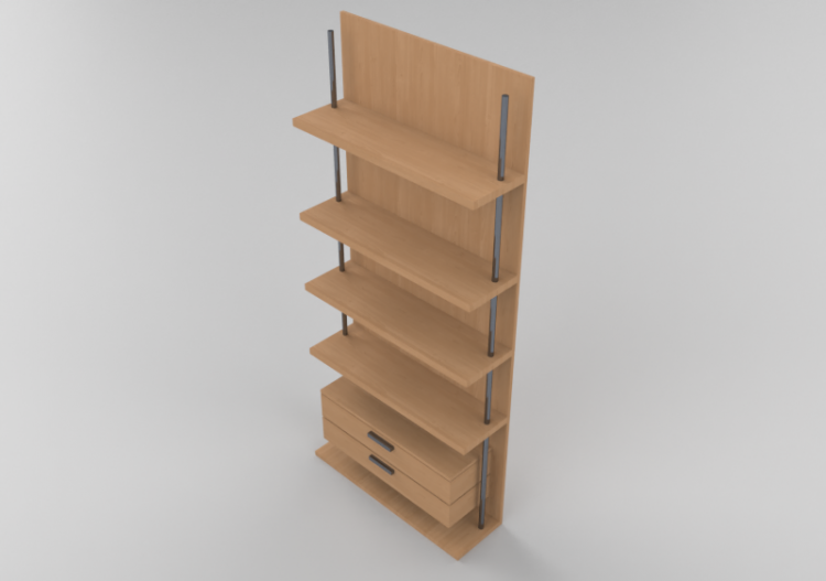 3D Furniture - Modular furniture with 2 drawers and 4...