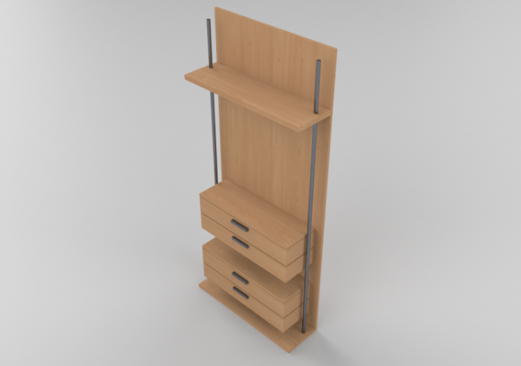 3D Möbel - Modulare Möbel mit 4 Schubldaden und 1...