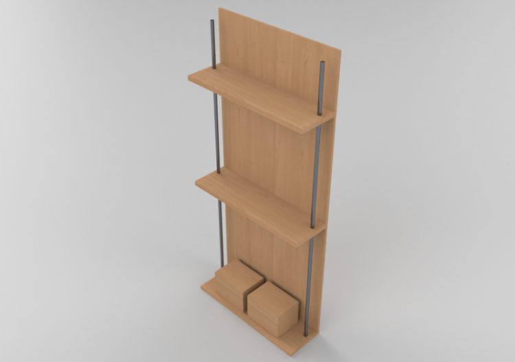 3D Möbel - Modulare Möbel mit 2 Blocks und 2 Fachböden...