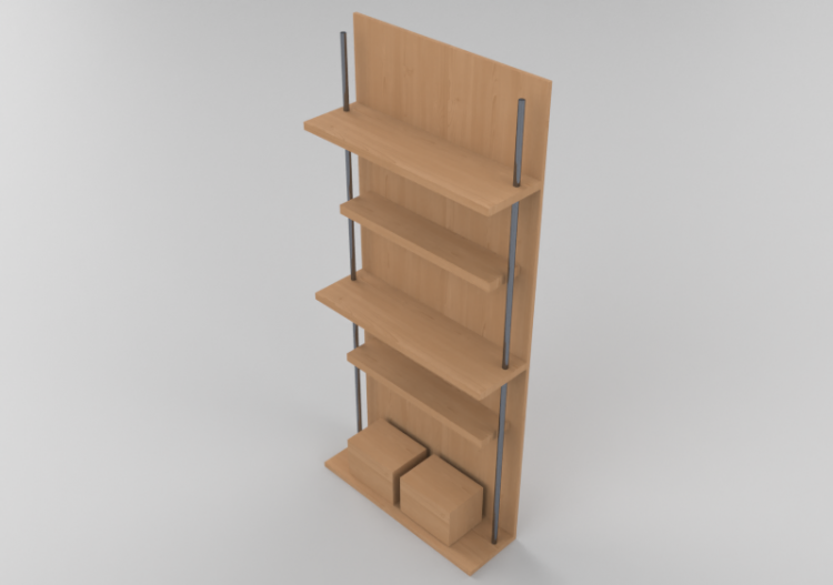 3D Möbel - Modulare Möbel mit 2 Blocks und 4 Fachböden...