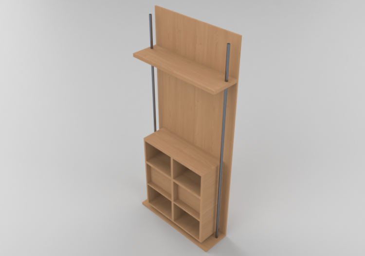 Mobili 3D - Arredo modulare con 4 cubi e 1 mensola...