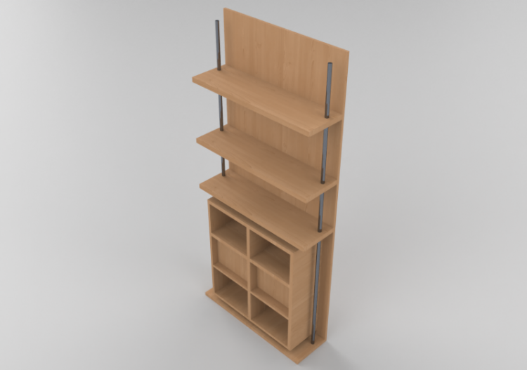 3D Möbel - Modulare Möbel mit 4 Blocks und 2 Fachböden...