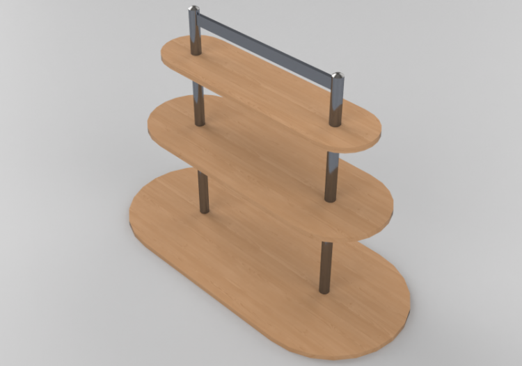 3D Aussteller - Paneelgondel mit 3 Regalen 186x130cm - ACCA...