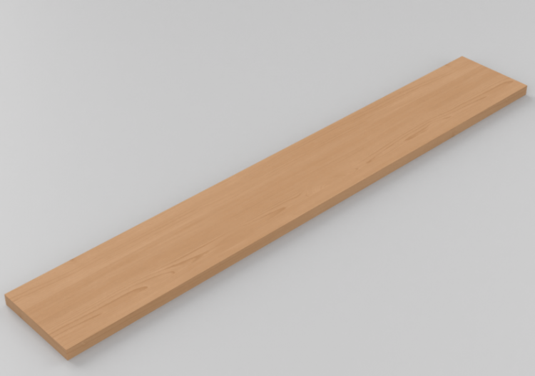 吊柜 - Shelf top 100x15cm with squared edges - ACCA software
