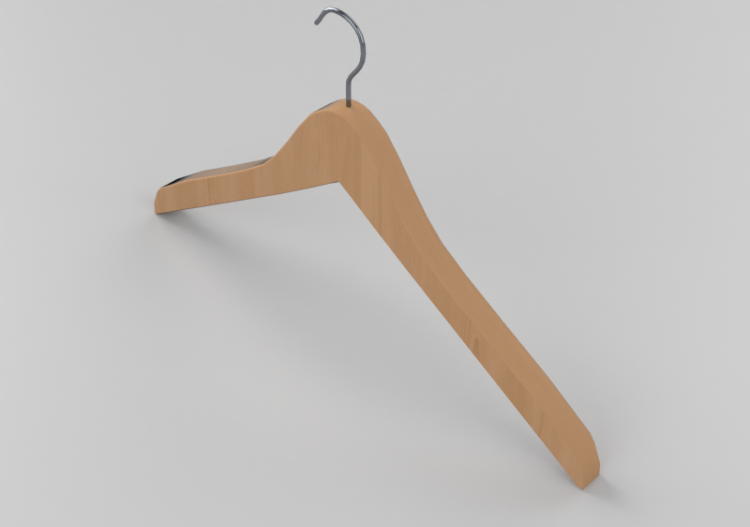 Accesorios 3D - Percha de madera - ACCA software