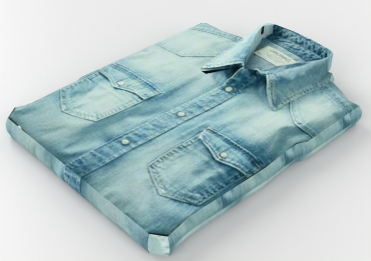Modèles 3D - Chemise jeans pliée - ACCA software
