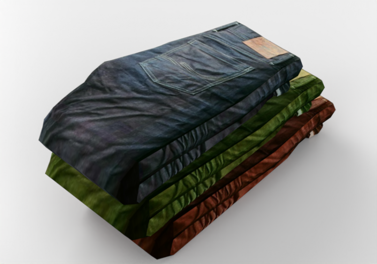 Modèles 3D - Pantalons jeans pliés - ACCA software