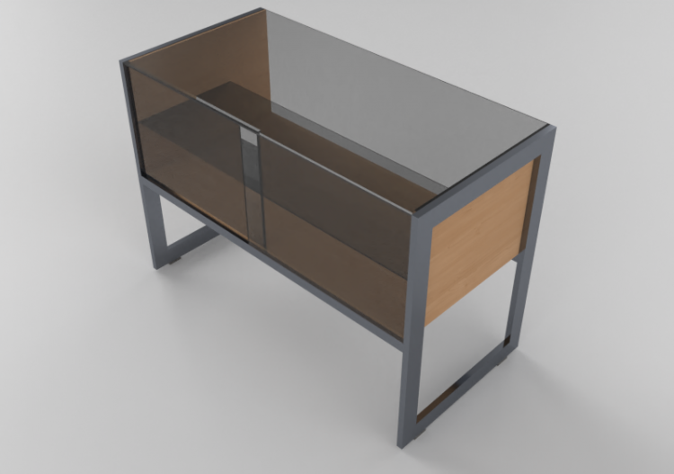 Mobili 3D - Banco cassa con piano in vetro 120x86cm - ACCA...