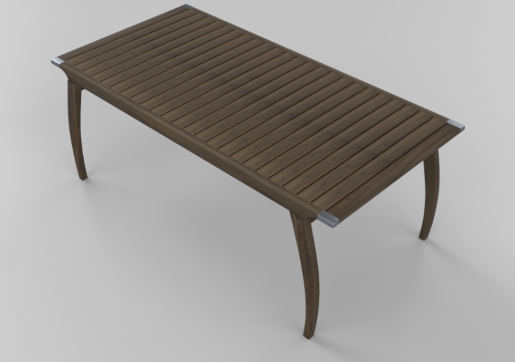 3D Tables - Solid wood table 200x100x77cm - Sierra -...