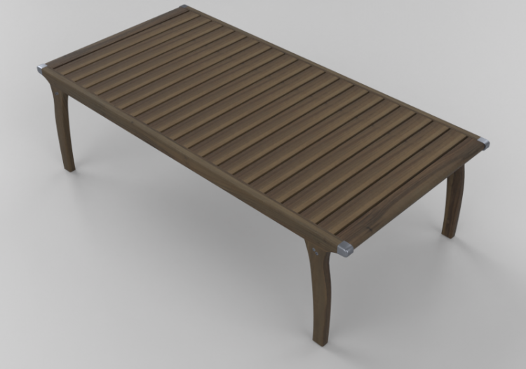 Tables 3D - Petite table en bois massif 150x75x45cm -...