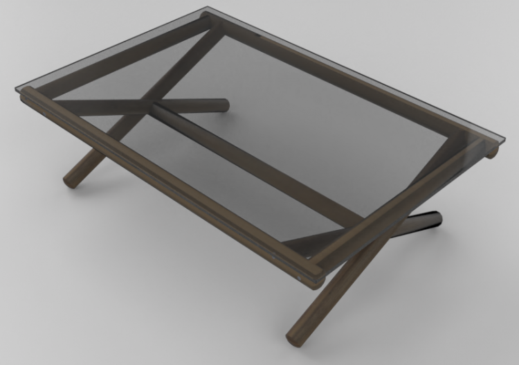 桌子 - Coffee table with glass base 120x80x35cm - Sierra -...