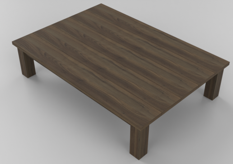 Tables 3D - Petite table en bois massif 150x100x35cm -...