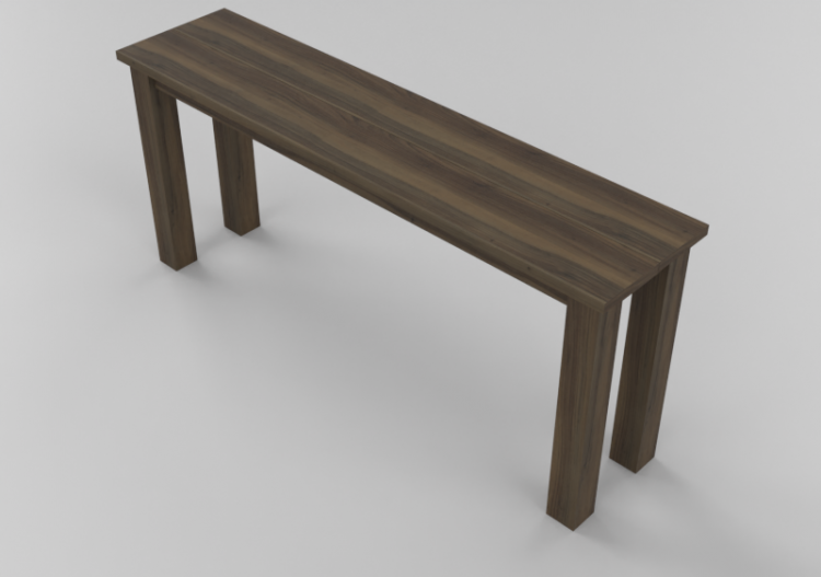 Mesas 3D - Mesa de jantar de madeira maciça 180x40x80cm -...