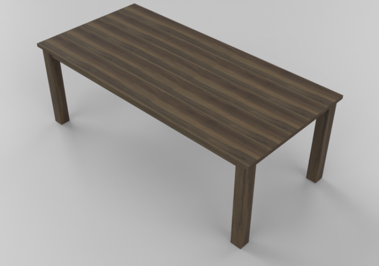 Mesas 3D - Mesa de jantar de madeira maciça 220x100x80cm -...