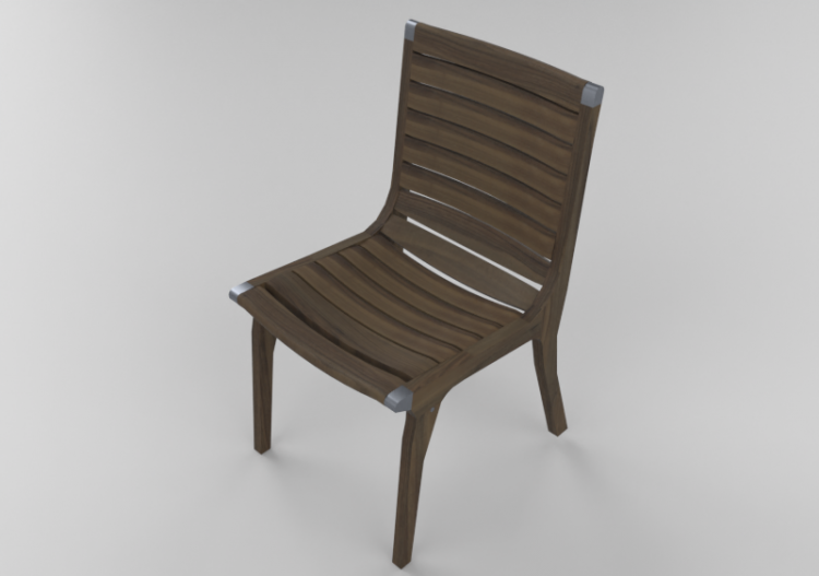 Cadeira 3D - Cadeira sem braço de madeira maciça - Sierra -...